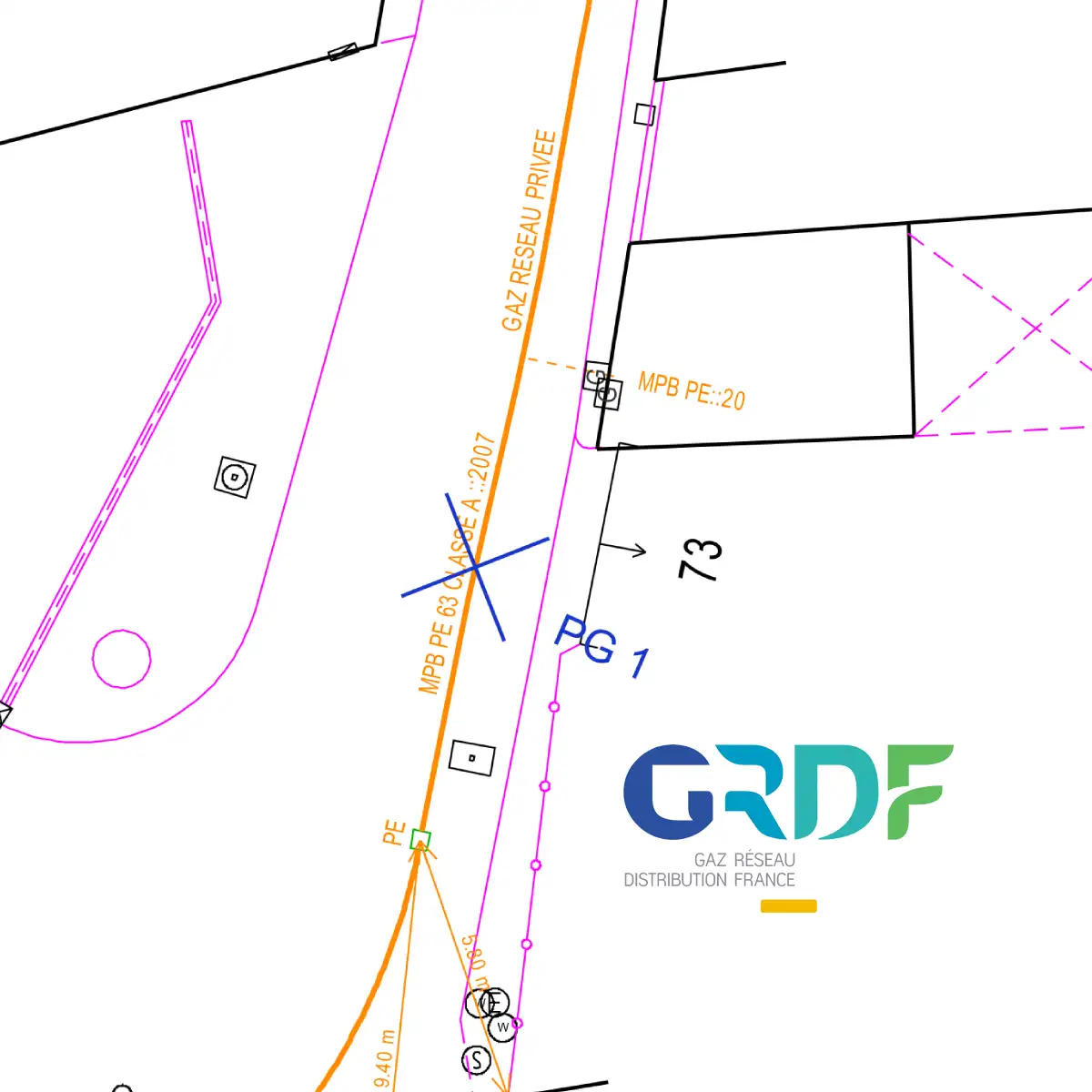 Plan des réseaux de gaz